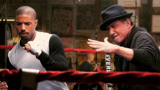 Jordan and Stallone run through a training montage in Creed, aka Rocky VII.