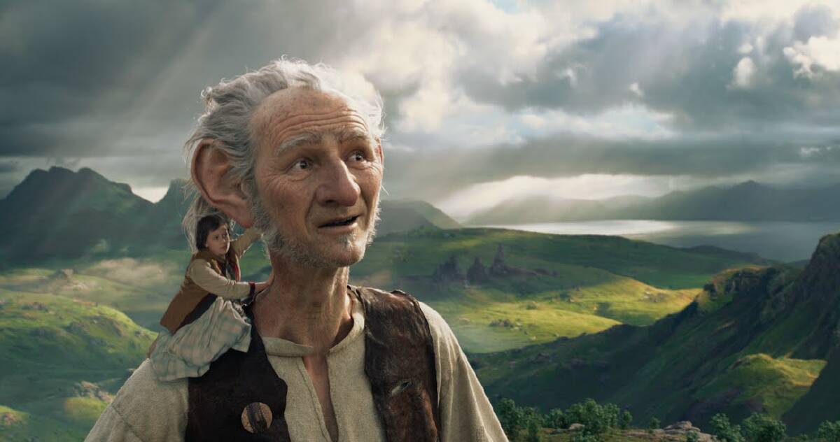 Sophie (Ruby Barnhill) enjoys a tour of Giant Country with her new friend The BFG (Mark Rylance) in Steven Spielberg's adaptation of the Roald Dahl classic.