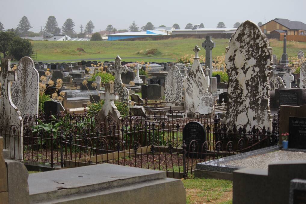 The Port Fairy cemetery, looking decidedly unspooky in the daylight.