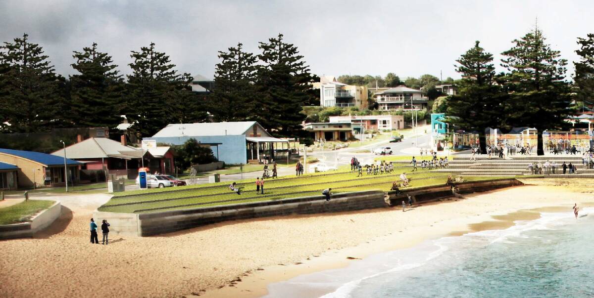 REMAKE, REMODEL: An artist impression of a revamped Port Campbell town green, which is proposed as part of the state government's Shipwreck Coast masterplan released on Wednesday.