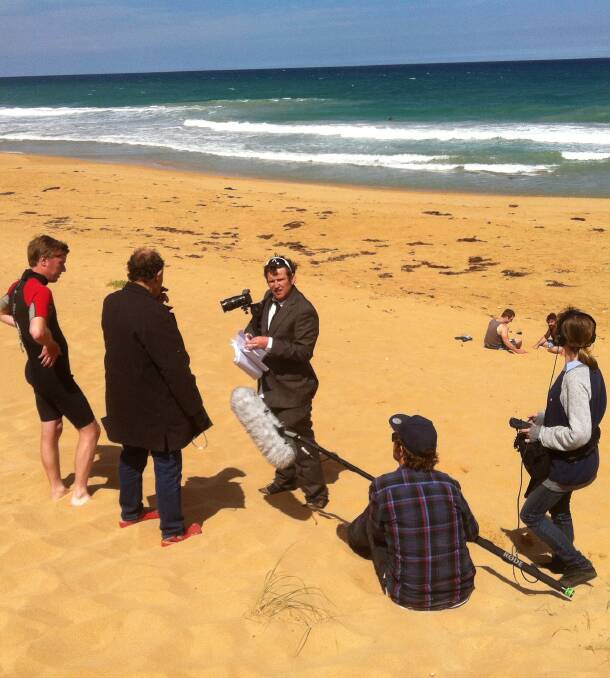The cast and crew at work on Warrnambool's beaches making Surf Trash II, a sequel to The McAnulty Brothers 2007 short film.