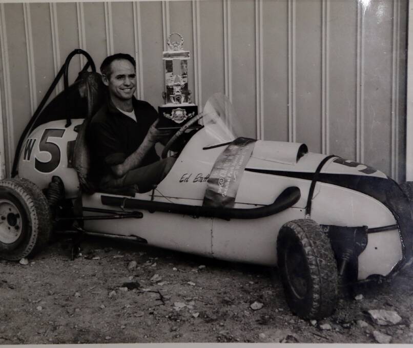 LIFE IN THE FAST LANE: South-west speedway pioneer and engineer Eddie Battistello pictured during his TQ midget car racing days.