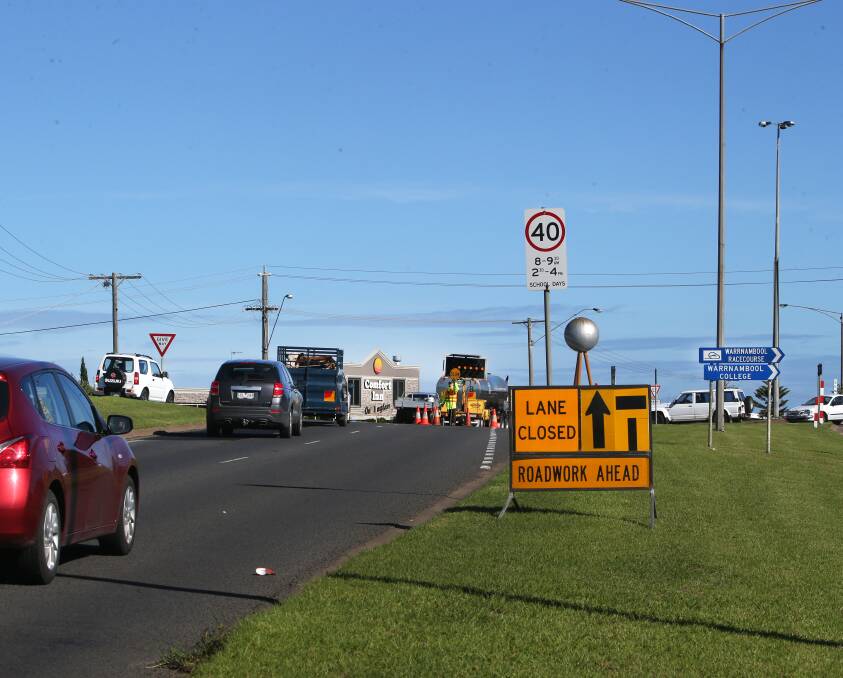 TIMING TRIALS: VicRoads is undertaking roadworks at the intersection of Raglan Parade and Derby Street but will halt them for the duration of the May Racing Carnival. Picture: Amy Paton