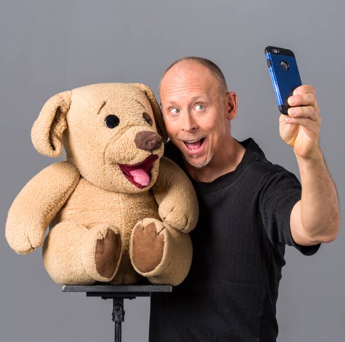 LOOK WHO'S TALKING: David Strassman and Ted E. Bare return to Warrnambool's Lighthouse Theatre for two performances of their new show iTedE. Picture: Adam Shane