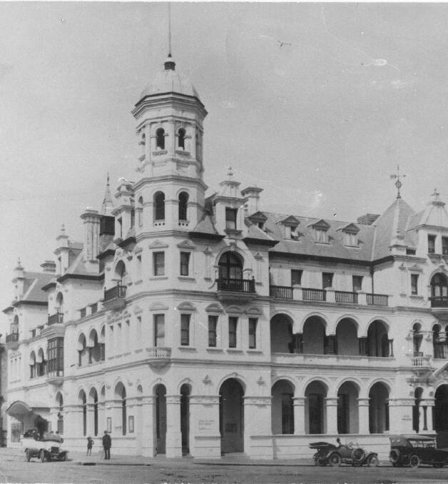 WE DIDN'T START THE FIRE: The Ozone Hotel, pictured pre-1929, is perhaps the finest building ever to grace the streets of Warrnambool but all it took was one over-heated gramophone to reduce it to a pile of ash.