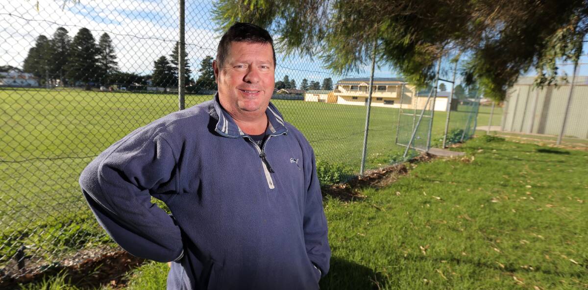 WINNING RUNS: Port Fairy Cricket Club president Damian Gleeson at the site of the proposed indoor cricket training facility. Picture: Rob Gunstone