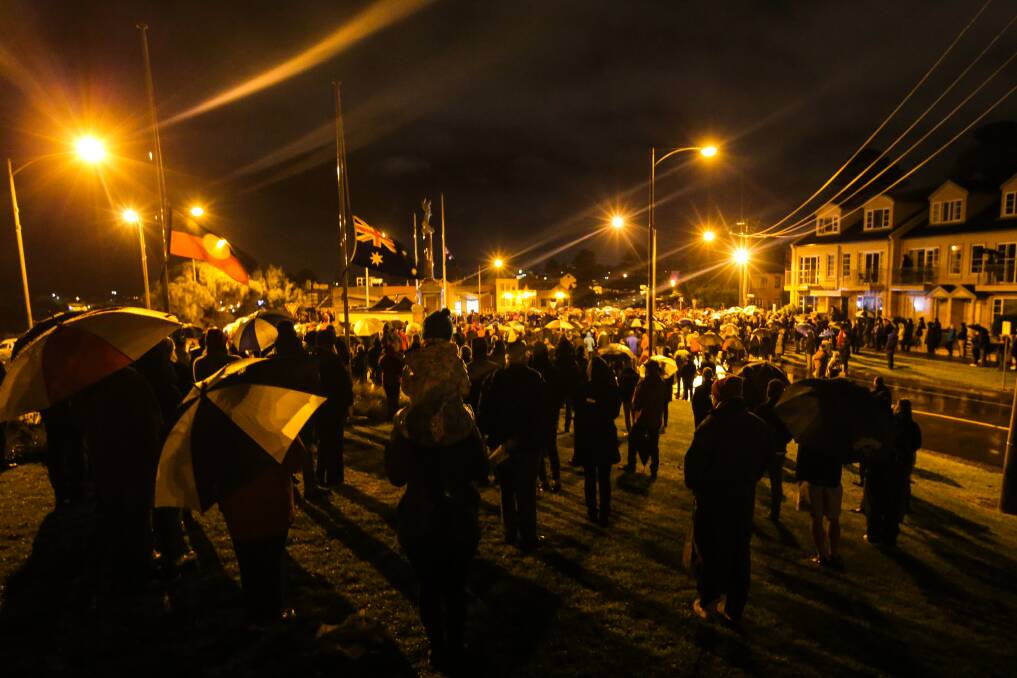 The crowd at Warrnambool's Anzac Day Dawn Service. Picture: Rob Gunstone