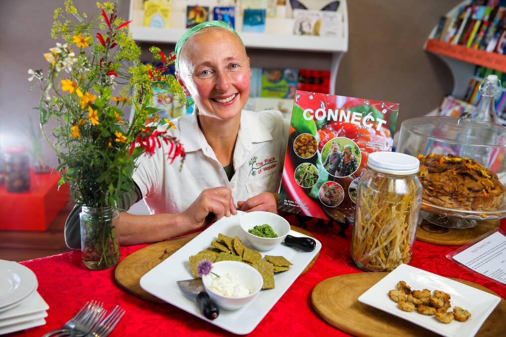 All natural: Passionate gardener and cook Kylie Treble with her new book Connect and a sample of her recipes. Picture: Rob Gunstone
