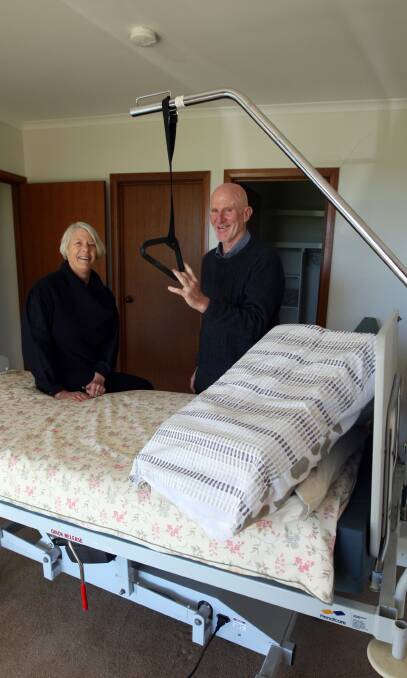 Helping hand: Warrnambool hospice president Eric Fairbank, pictured with manager Tam Vistarini, will talk at a Parliamentary inquiry. Picture: Leanne Pickett