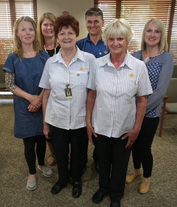 Celebration: St John of God long-serving staff members (from left) Kim Buchanan, Tracey Dean, Rosemary Moore, Paul Johnson, Arie Oglivie and Justine Harwood. Picture: Amy Paton