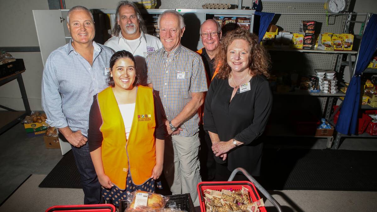 Spreading the message: Foodbank CEO David McNamara with (from left) Warrnambool and District Food Share volunteer Ana Marasa, board members Brien Baxter and Ray Lougheed, executive officer Dedy Friebe and board member Kylie Gaston. Picture: Amy Paton