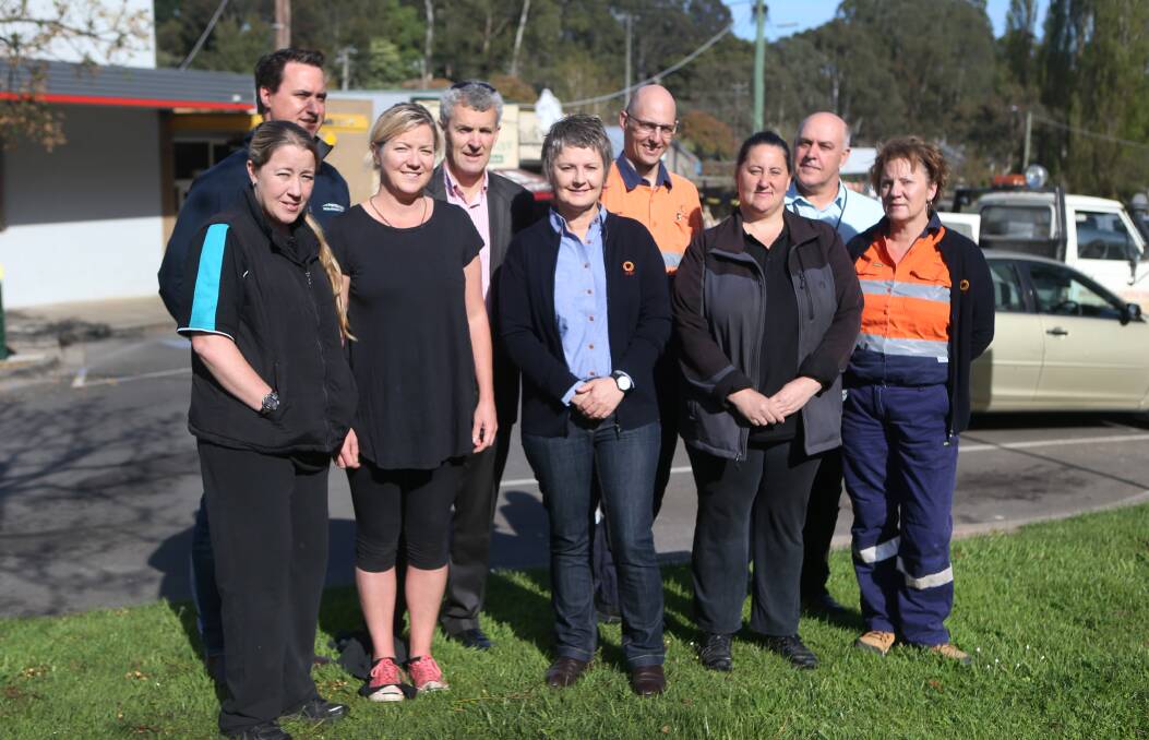 Ready for a refresh: Origin Energy staff, Corangamite Shire representatives and Timboon community members celebrate the $50,000 Origin donation to update the town's CBD. Picture: Amy Paton