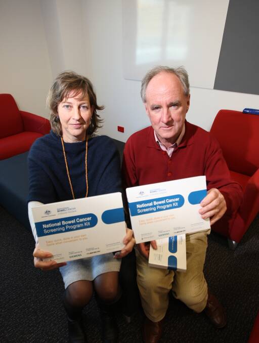 Testing time: Dr Margie Morrice and Dr Barry Morphett are leading the call for more people to take bowel cancer screening tests. Picture: Angela Milne