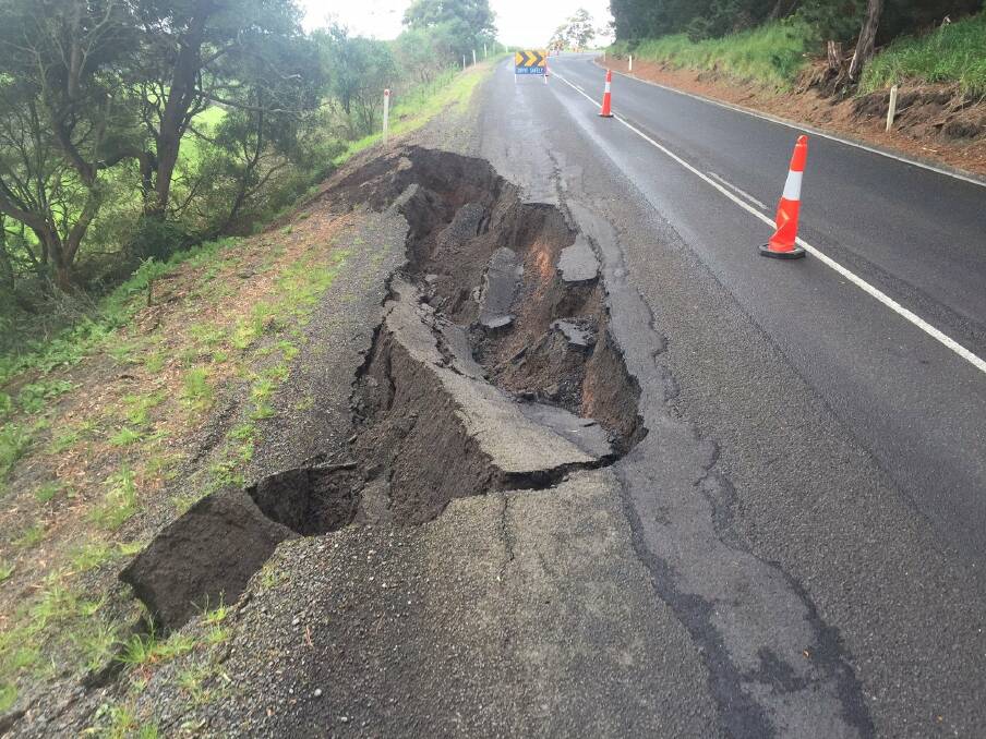 A landslip over the weekend has closed one lane of the Cobden-Port Campbell Road.