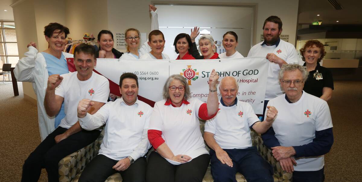 Walking the world: St John of God hospital staff are taking part in the teams event of the 10,000 Steps Challenge, using an online program to map their virtual journey across the globe. Picture: Vicky Hughson