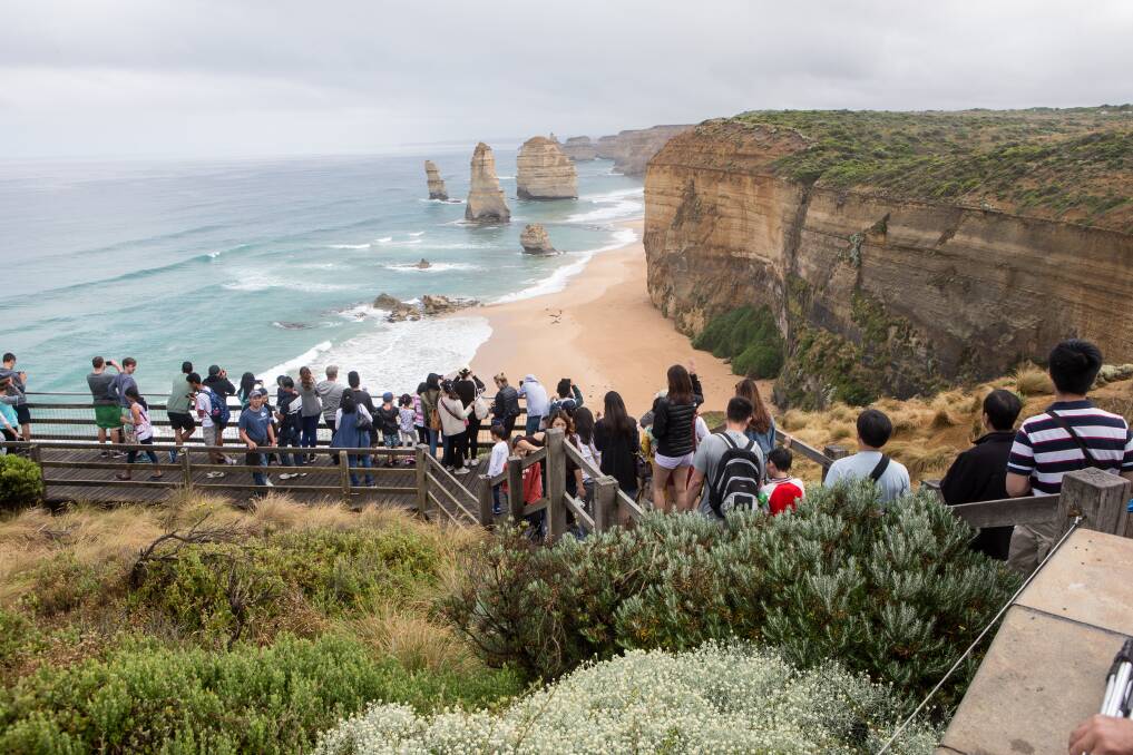Summer crowds at the Twelve Apostles. Locals and Corangamite Shire are again voicing concerns over poor infrastructure at the site.
