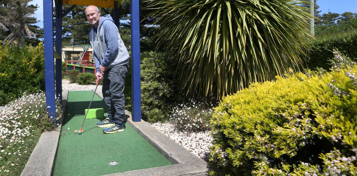 On the ball: Darren Wood has set a new course record at Warrnambool's Mini Golf By The Sea. Picture: Amy Paton