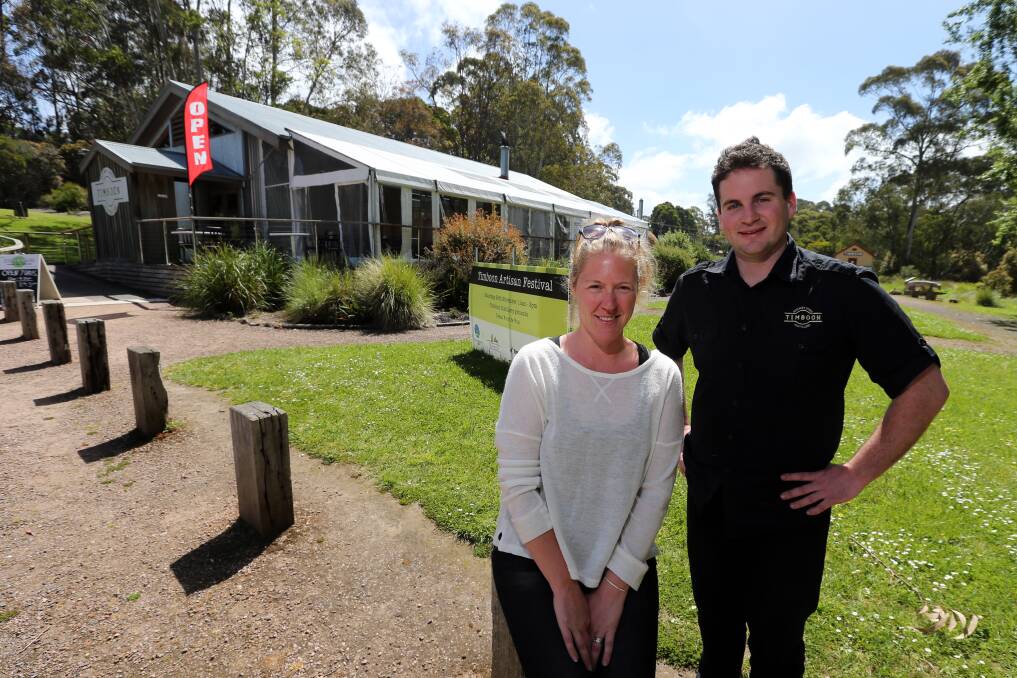 Showcasing the region: Jodi Clarke, from Great Ocean Ducks and Josh Walker, from Timboon Distillery, will showcase some of the region's produce at the Timboon Artisan Festival. Picture: Rob Gunstone
