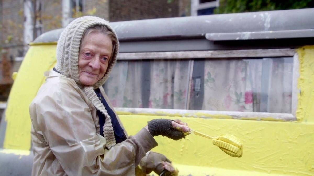 Maggie Smith in a scene from The Lady in the Van.