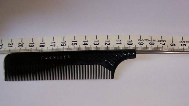 A hairdresser's tail comb found at the scene of the Portland double murder. 