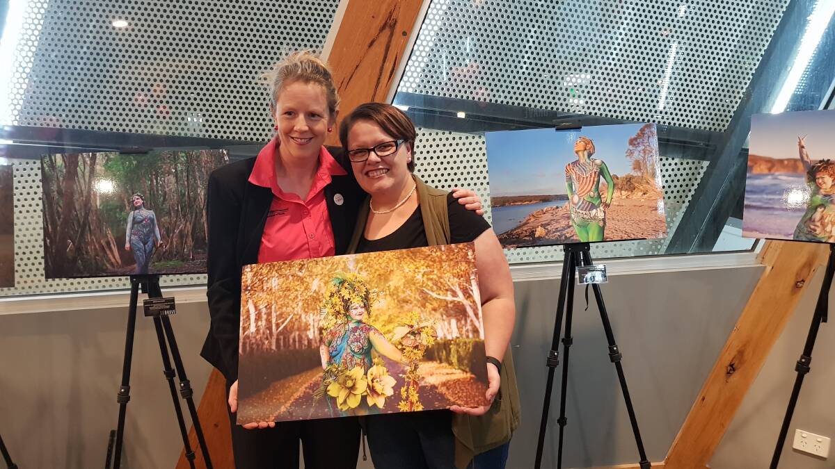 Raising awareness: Warrnambool McGrath Breast Care Nurse Bec Hay and breast cancer survivor Deanne Evans at the official launch of the So Brave calendar last year. Both women are heading to the Pink Test in Sydney.