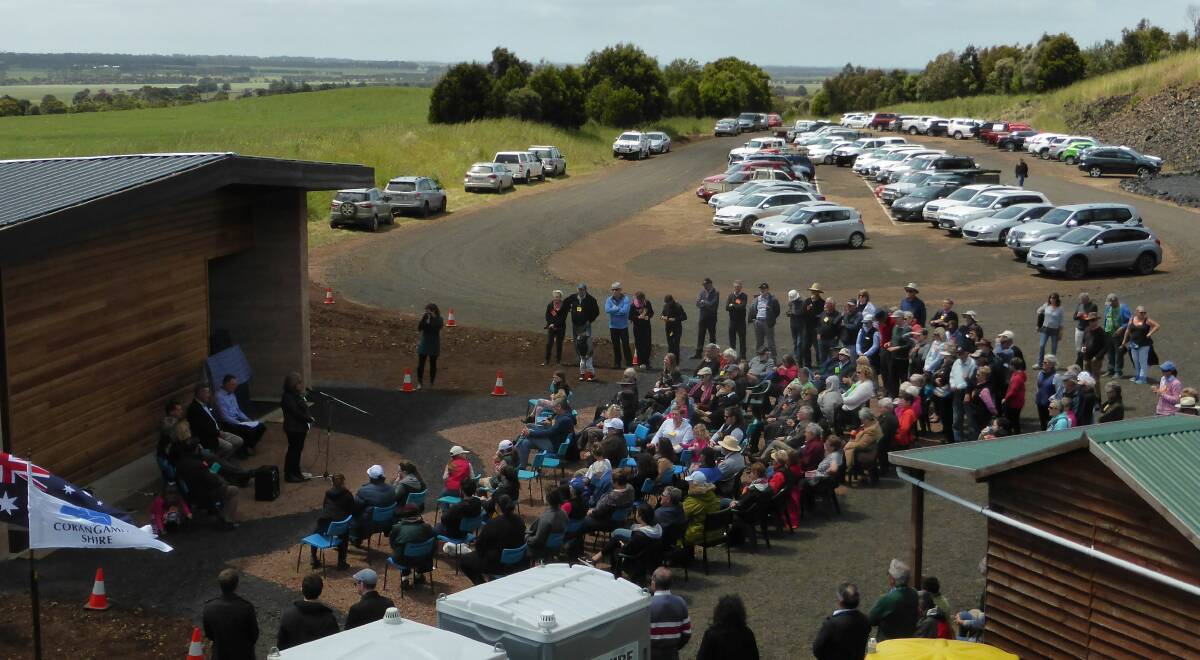 At last: The official opening of the new Mount Elephant Centre attracted a large crowd at the weekend.