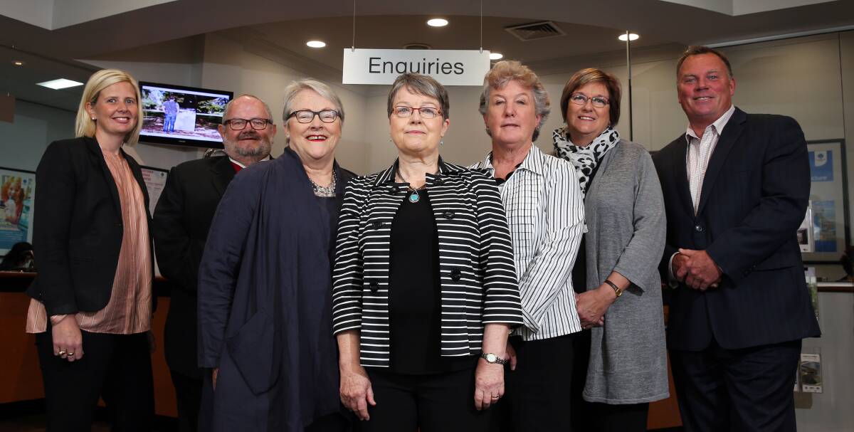 New faces: Corangamite Shire councillors-elect Jo Beard, Neil Trotter, Bev McArthur, Helen Durant, Lesley Brown, Ruth Gstrein and Simon Illingworth. Picture: Rob Gunstone