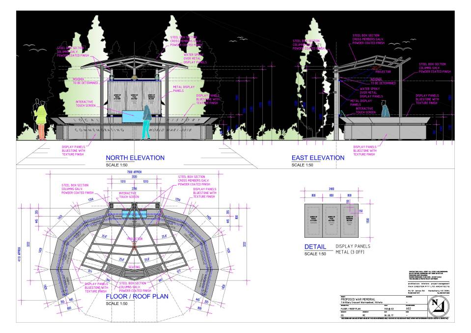 Plans for the new memorial.