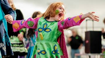 Ella Bigg celebrating at last year's Koroit Irish Festival. Picture by We Met In June