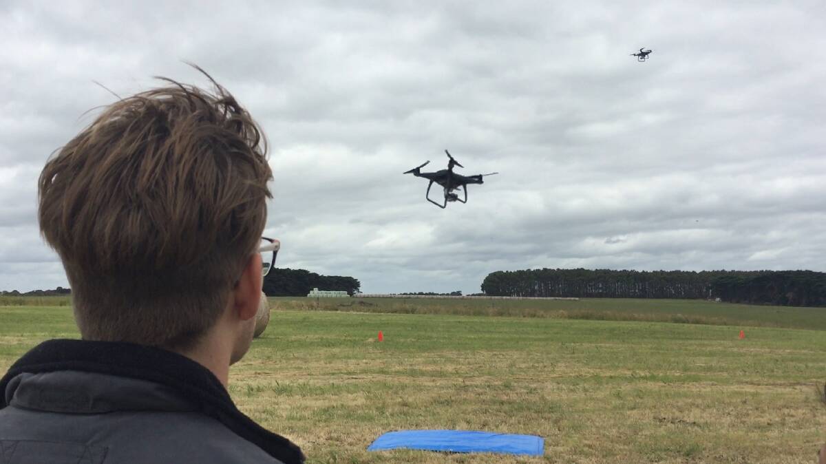 Deakin students from Warrnambool, Geelong and Burwood are spending a week learning to fly drones and use data collected. 