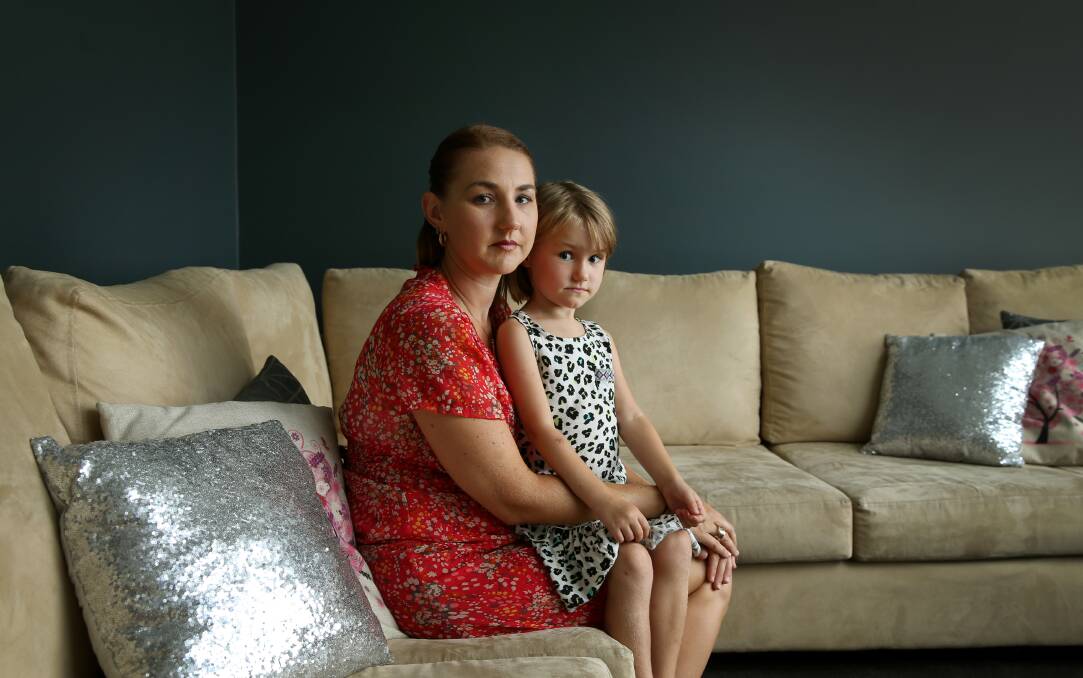 DELAYS: Elise Krupka has waited more than two months for a $1400 Medicare rebate following her four-year-old daughter Nevaeh's surgery. Picture: Marina Neil