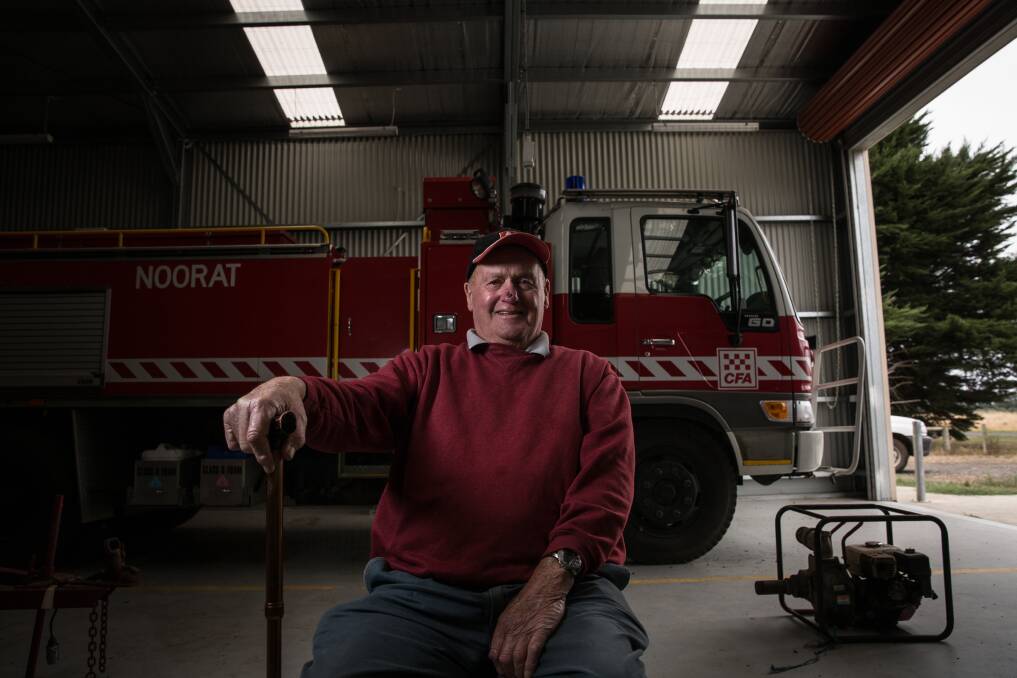 ON THE JOB: At age 82 Noorat CFA chairman David Lourey continues to man the shed, even when the temperature is soaring. Picture: Christine Ansorge