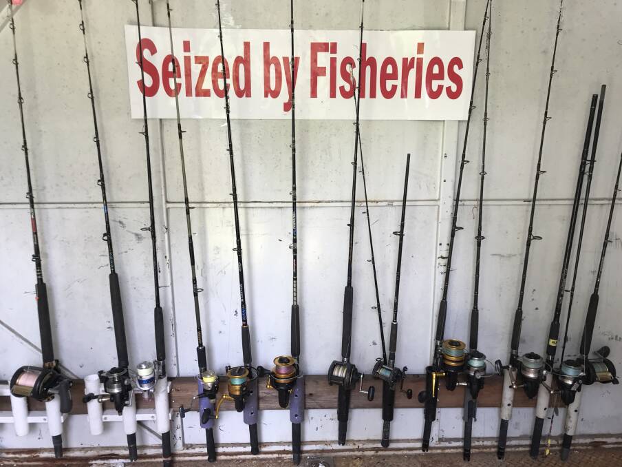 Fishing rods seized from a Camperdown fish and chip shop.