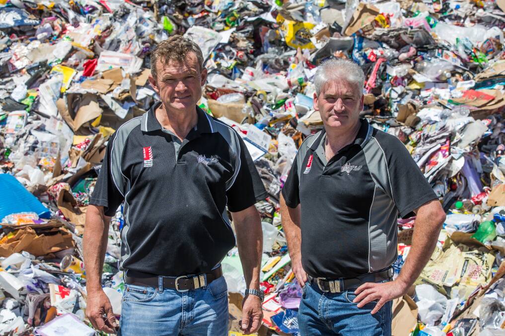 Wheelie Waste managing director Gary Barton and general manager Chris Philp have welcomed the state government help but say more needs to be done. Picture: Christine Ansorge