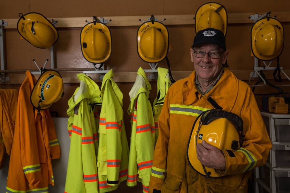 DEDICATED: At 79, Chocolyn's Ted Peers is the brigade's oldest member who continues to attend call outs all over the district with plenty of great mates. Picture: Christine Ansorge