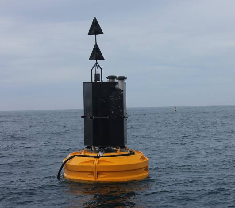 Update: One of the buoys at the BioWAVE site. An information session about the project will be held in Port Fairy on Wednesday, September 28.