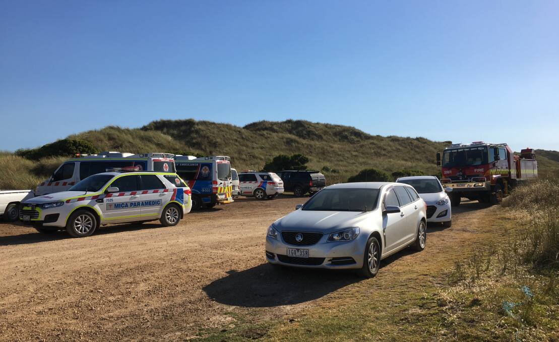 Tragedy: A 44-year-old woman has drowned at Killarney Beach despite frantic efforts to revive her.