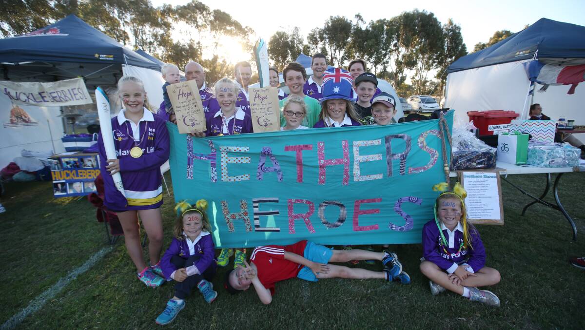 Team effort: Heather's loved ones remember her while raising cancer awareness and funds at the weekend's Warrnambool and District Relay for Life. Picture Amy Paton