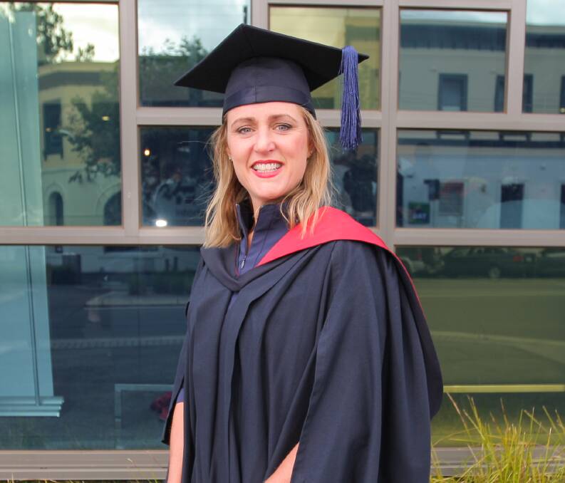 Degree: Warrnambool's Rebecca Riddle graduated with a Bachelor of Arts with Distinction at the ceremony.