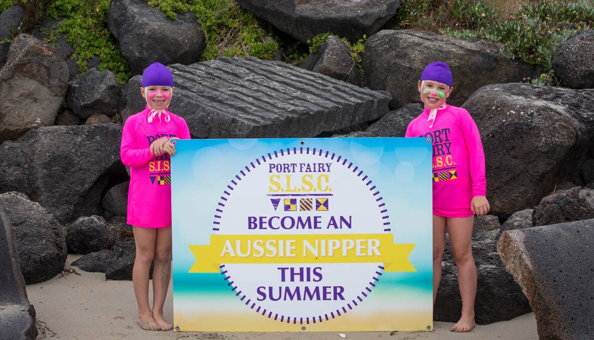 Fun day: Lexie Dwyer and Charlotte Artis, both 7, will compete in a new Australia Day carnival at Port Fairy on Friday. Organiser Nicole Dwyer is hopeful it will become an annual event. Picture: Christine Ansorge