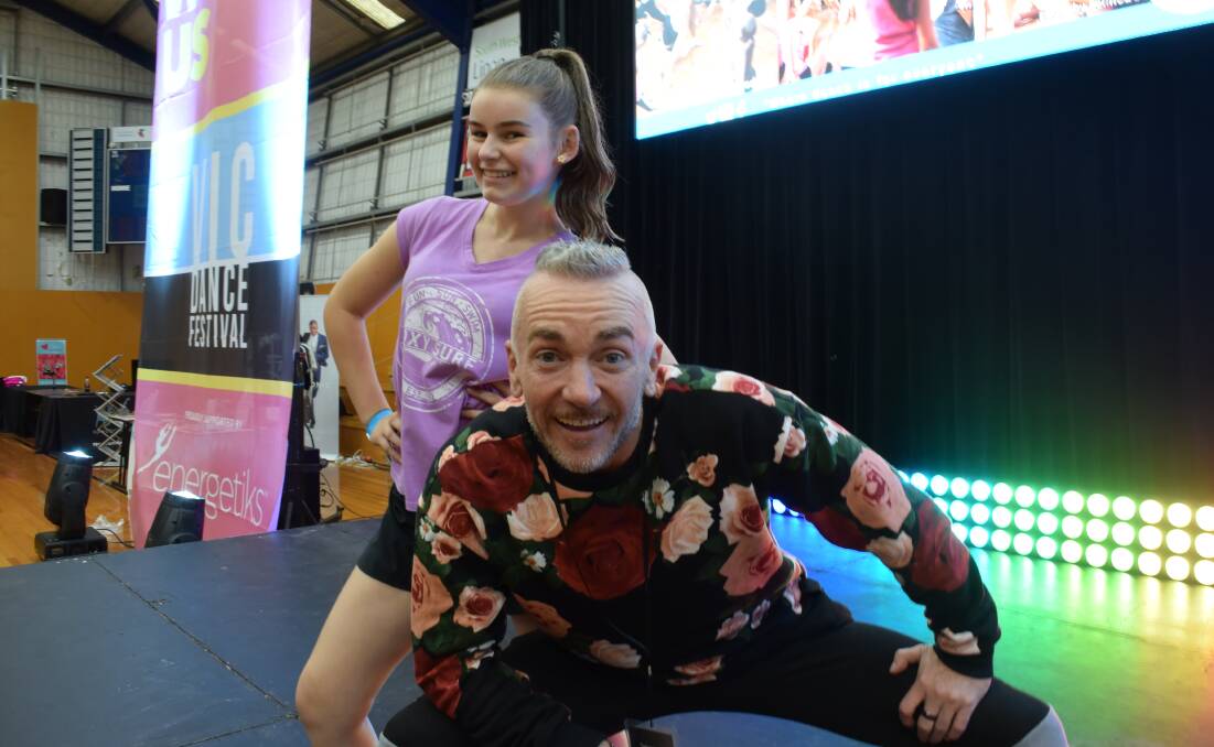 Inspirational: Ashlee Benter, 12, with Ministry of Dance choreographer and So You Think You Can Dance television show judge Jason Coleman. Picture: Madeleine McNeil