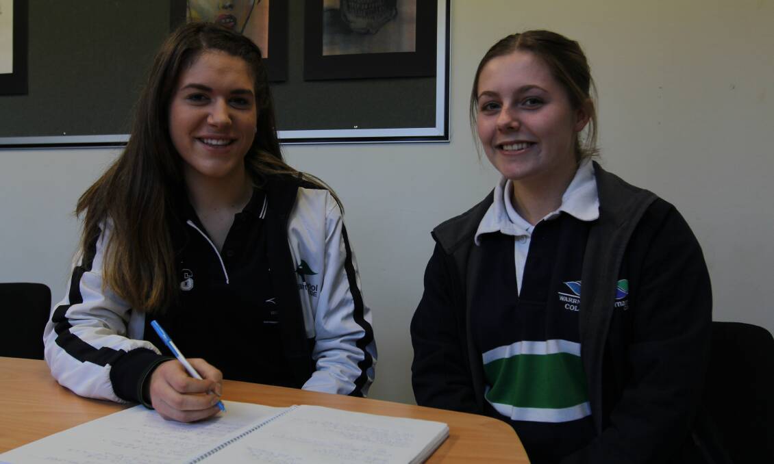  Proactive: Moyne Shire youth councillors Caillin Moore and Emily Duncan are leading a project to help tackle mental health and suicide prevention. Picture: Madeleine McNeil