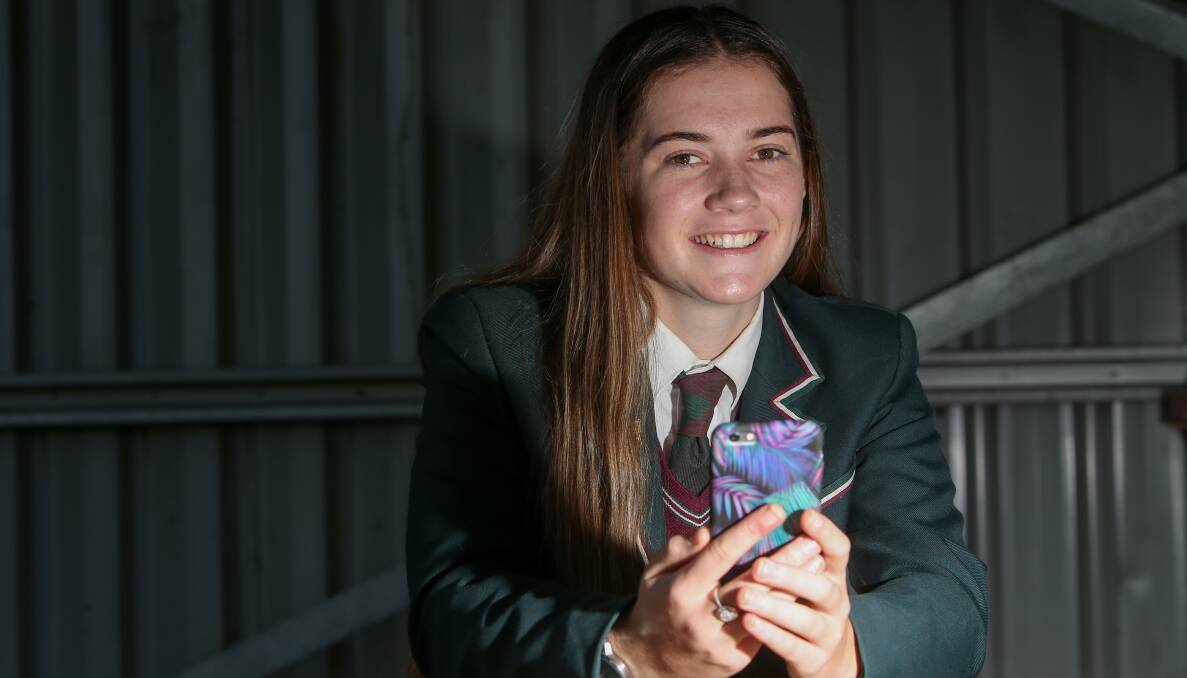 Welcome change: Brauer College year 12 student Casey Williams will access her VCE results via an app later this year. Picture: Amy Paton
