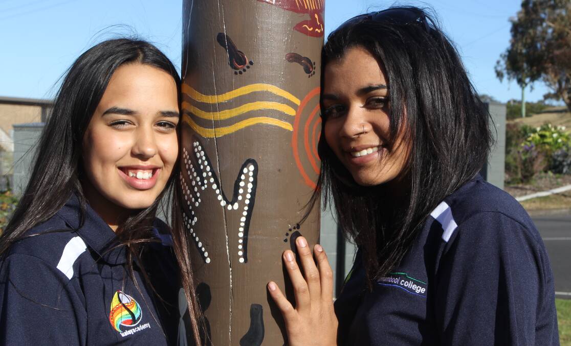 Sisterhood: Jakiah Boyle, 14, and Lena Wright, 16, have gained more confidence as a result of the Kalay Academy program at Warrnambool College. Picture: Madeleine McNeil