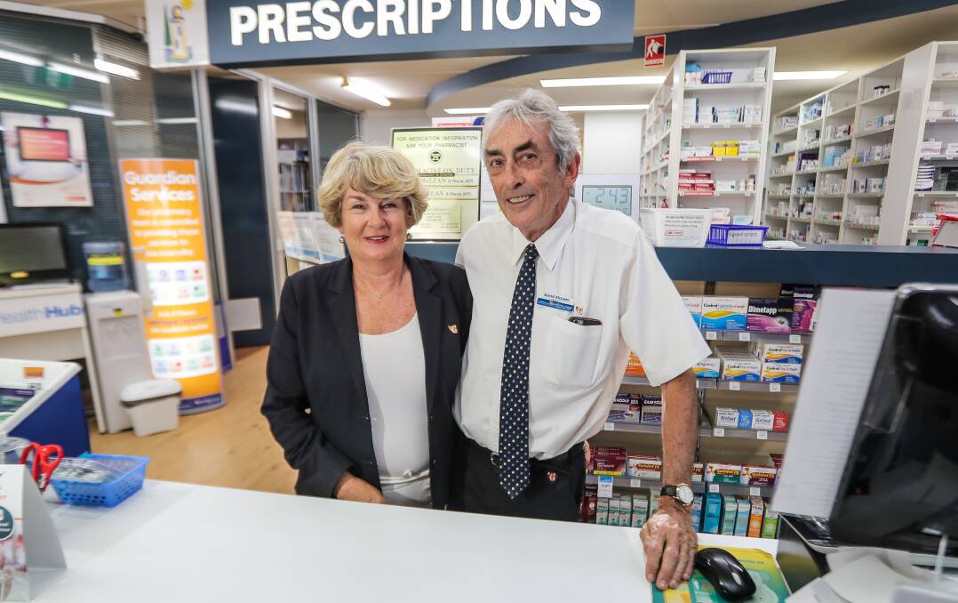 Loyal: Port Fairy pharmacists Joan and David McLean are retiring after almost 42 years. They will remain in the area and look forward to spending more time travelling and pursuing their interests. Picture: Morgan Hancock
