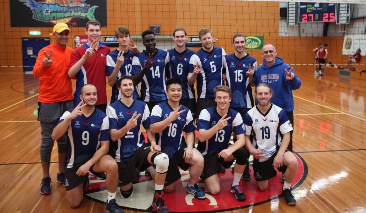BACK-TO-BACK: Melbourne University Renegades celebrate their Warrnambool Seaside Volleyball Tournament triumph. Picture: Sean Hardeman