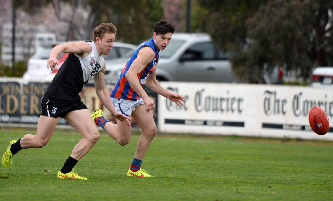 SOUTH-WEST BEST: North Ballarat's Tom Templeton (Portland) and Oakleigh's Dion Johnstone (North Warrnambool Eagles). Picture: Kate Healy