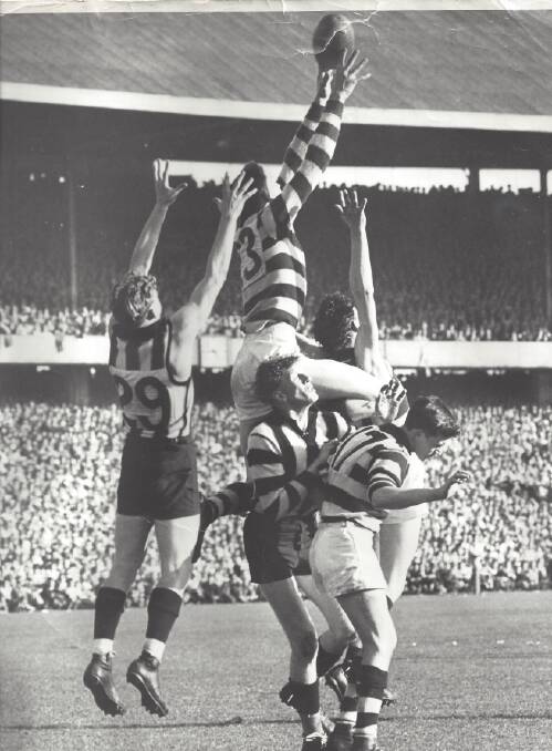 FLYING HIGH: George Swarbrick played for VFL club Geelong in the 1950s before joining Hampden league outfit Port Fairy where he became a club legend.