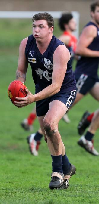 SCORING POWER: Jack Primmer booted four goals for Nirranda against East Warrnambool on Saturday. Picture: Rob Gunstone