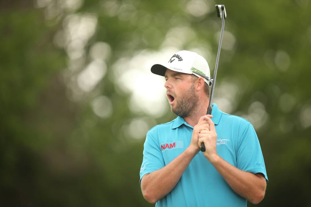 HOW IS THAT: Golfer Marc Leishman shot a birdie on the second playoff hole to win his group section and advance to the world matchplay championships quarter-finals. Picture: Getty Images